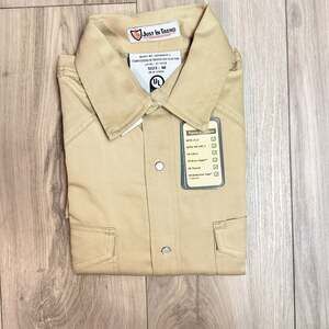 Just In Trend Men's Flame Resistant FR Welding Shirt, Khaki, Medium